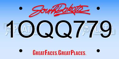 1OQQ779 South Dakota License Plate