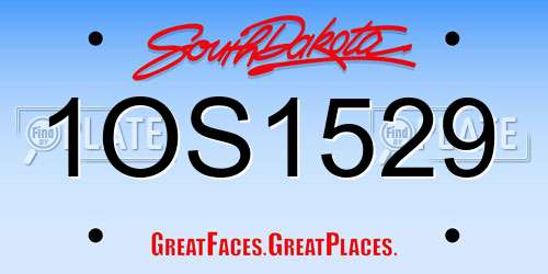 1OS1529 South Dakota License Plate