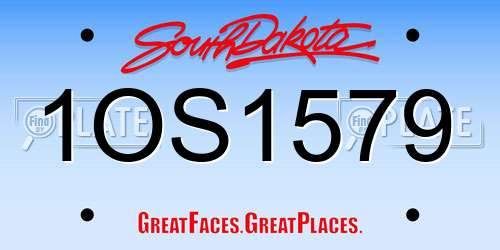 1OS1579 South Dakota License Plate