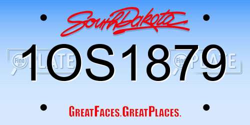 1OS1879 South Dakota License Plate