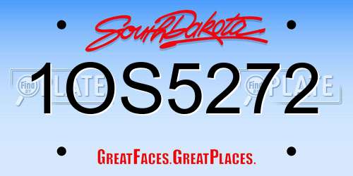1OS5272 South Dakota License Plate