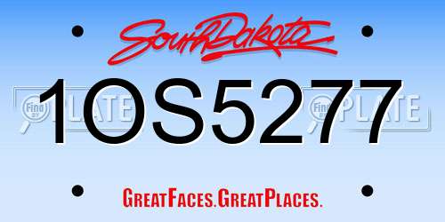 1OS5277 South Dakota License Plate