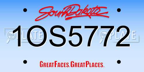 1OS5772 South Dakota License Plate