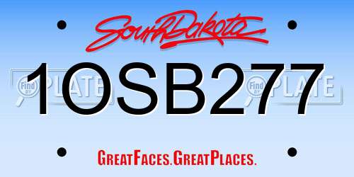1OSB277 South Dakota License Plate