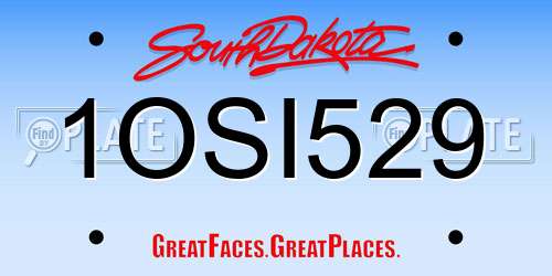 1OSI529 South Dakota License Plate
