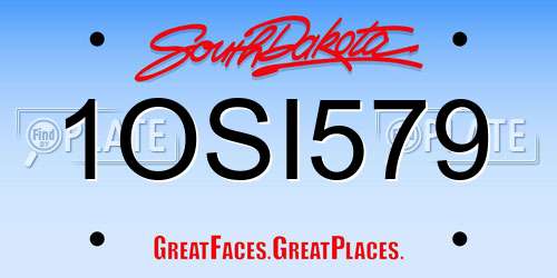 1OSI579 South Dakota License Plate