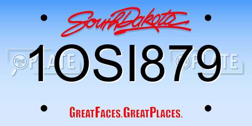 1OSI879 South Dakota License Plate