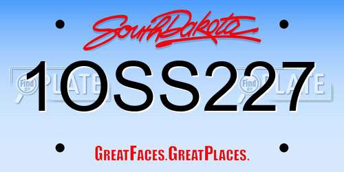 1OSS227 South Dakota License Plate