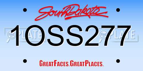 1OSS277 South Dakota License Plate