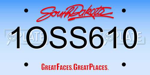 1OSS610 South Dakota License Plate