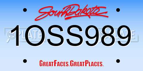 1OSS989 South Dakota License Plate