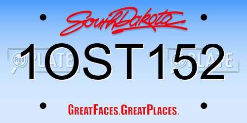 1OST152 South Dakota License Plate