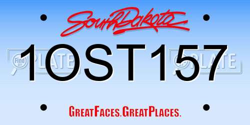 1OST157 South Dakota License Plate