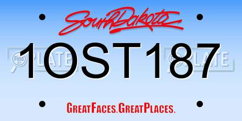 1OST187 South Dakota License Plate