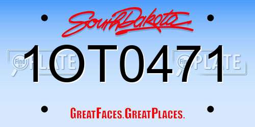1OT0471 South Dakota License Plate