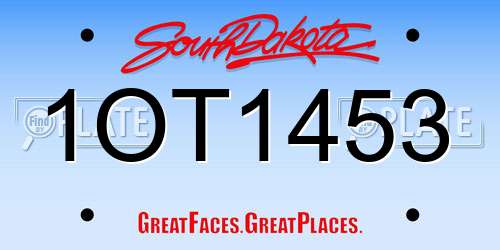 1OT1453 South Dakota License Plate