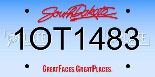 1OT1483 South Dakota License Plate