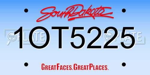1OT5225 South Dakota License Plate