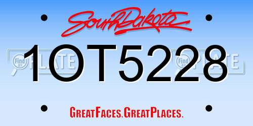 1OT5228 South Dakota License Plate