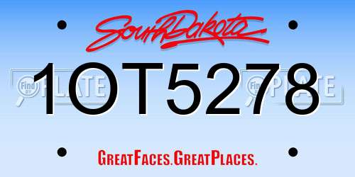 1OT5278 South Dakota License Plate