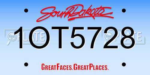 1OT5728 South Dakota License Plate