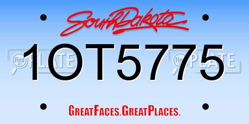 1OT5775 South Dakota License Plate