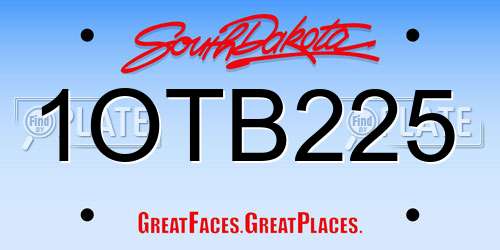 1OTB225 South Dakota License Plate
