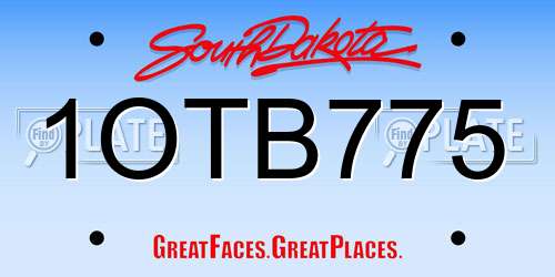 1OTB775 South Dakota License Plate