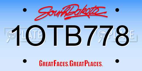 1OTB778 South Dakota License Plate