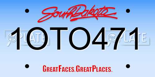 1OTO471 South Dakota License Plate
