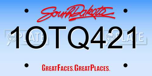 1OTQ421 South Dakota License Plate