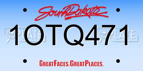 1OTQ471 South Dakota License Plate