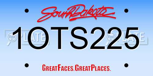 1OTS225 South Dakota License Plate