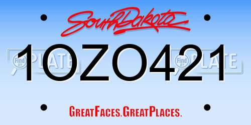 1OZO421 South Dakota License Plate