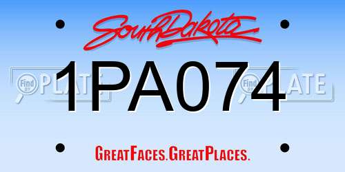 1PA074 South Dakota License Plate