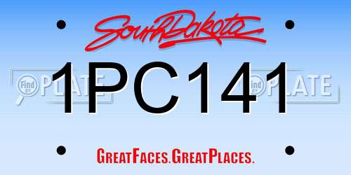 1PC141 South Dakota License Plate