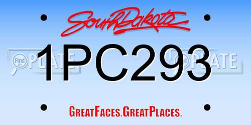 1PC293 South Dakota License Plate