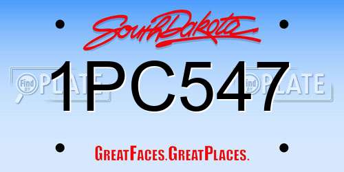 1PC547 South Dakota License Plate