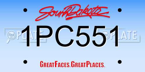 1PC551 South Dakota License Plate
