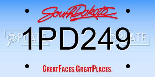 1PD249 South Dakota License Plate
