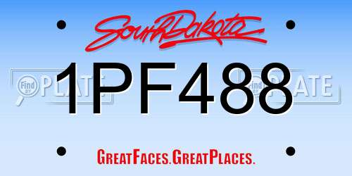 1PF488 South Dakota License Plate