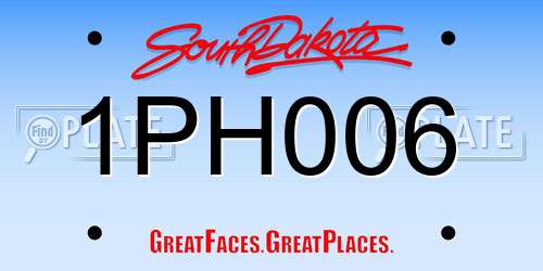 1PH006 South Dakota License Plate