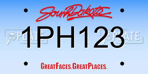 1PH123 South Dakota License Plate