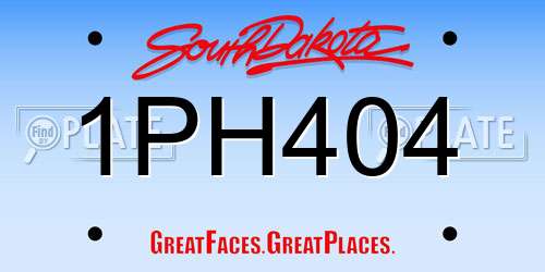 1PH404 South Dakota License Plate