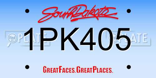 1PK405 South Dakota License Plate