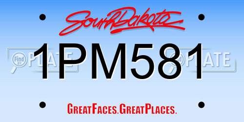 1PM581 South Dakota License Plate