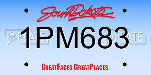 1PM683 South Dakota License Plate
