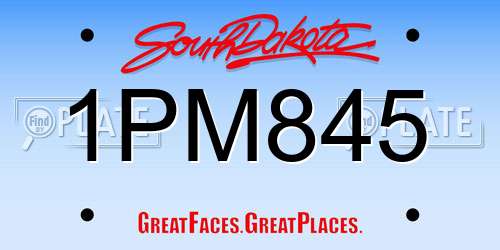 1PM845 South Dakota License Plate