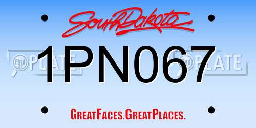 1PN067 South Dakota License Plate