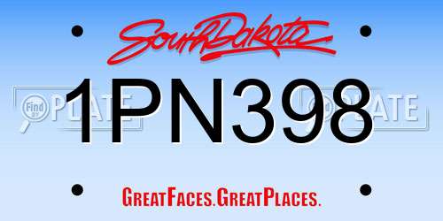 1PN398 South Dakota License Plate